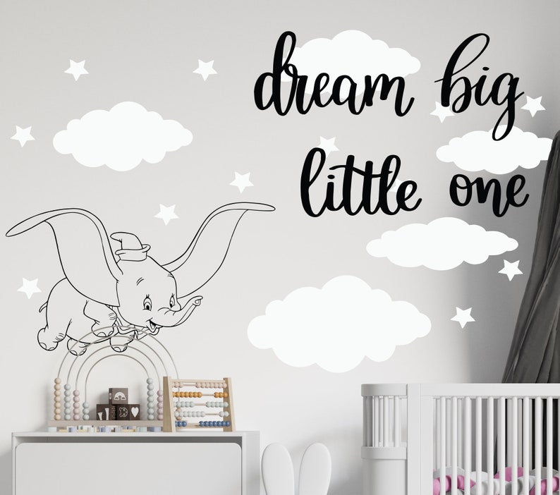 Dumbo Elephant Wall Decal Dumbo Wall Sticker Nursery Wall Etsy