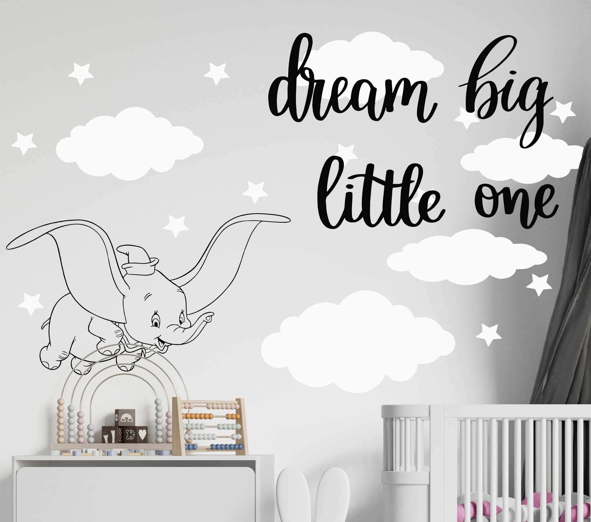 Dumbo Elephant Wall Decal Dumbo Wall Sticker Nursery Wall Etsy