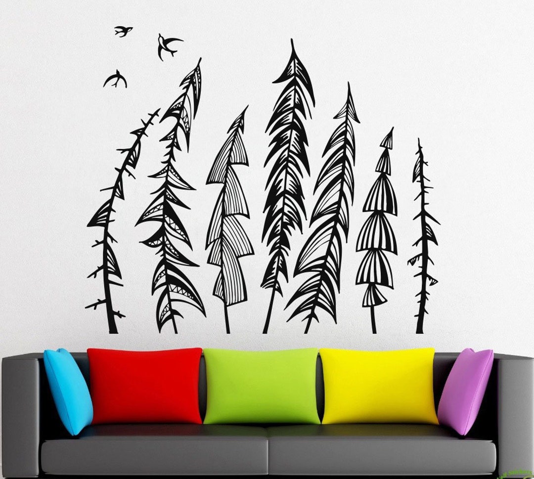 Evergreen Forest Tree Wall Decal | Nature Inspired Vinyl Sticker ...