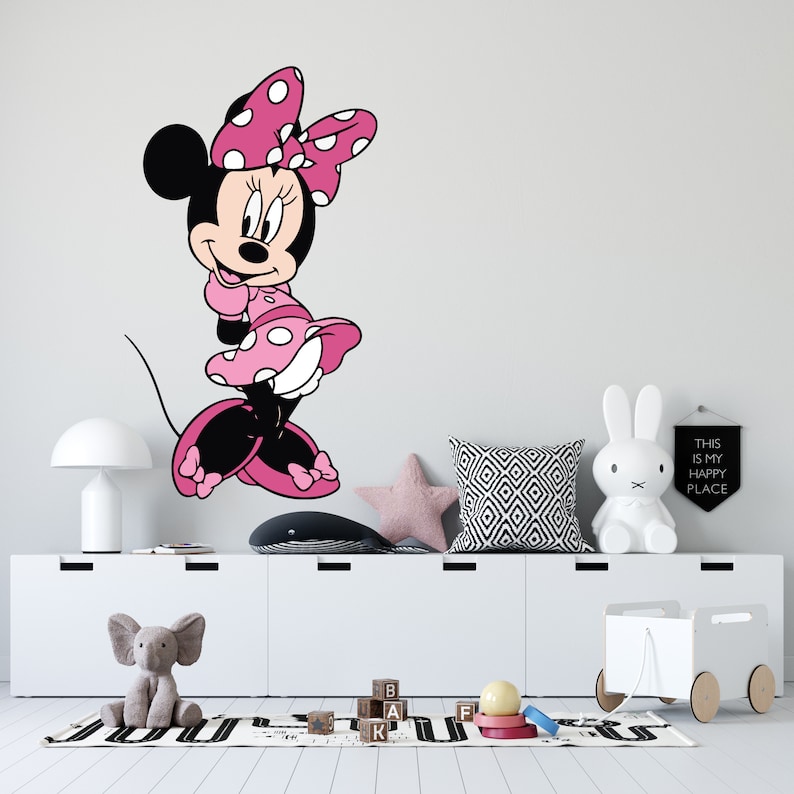 Minnie Mouse Wall Decal Minnie Mouse Sticker Minnie Mouse Etsy