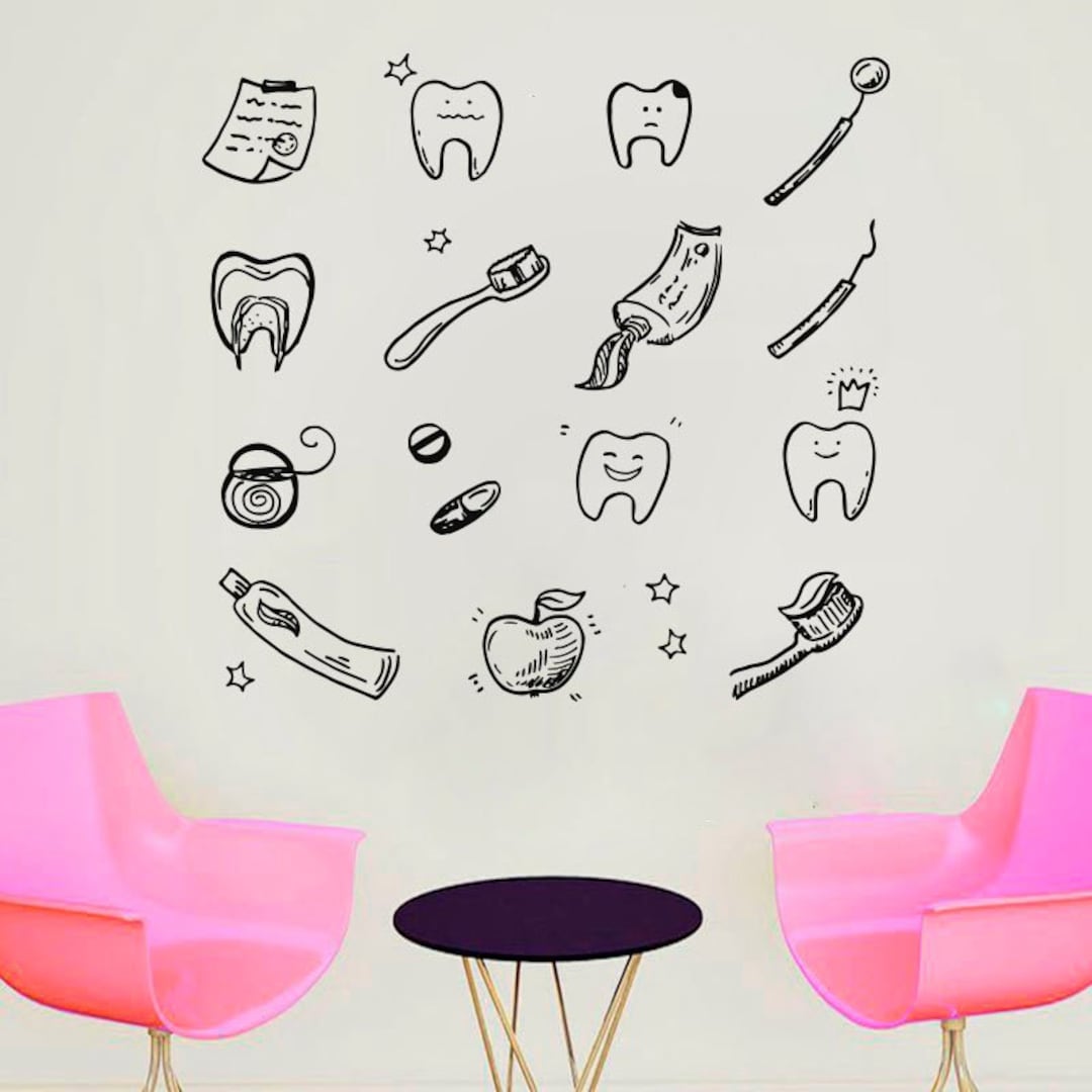 Dental Clinic Wall Decal Dental Wall Sticker Dental Clinic Wall Décor Tooth Wall Decal 2584 Etsy