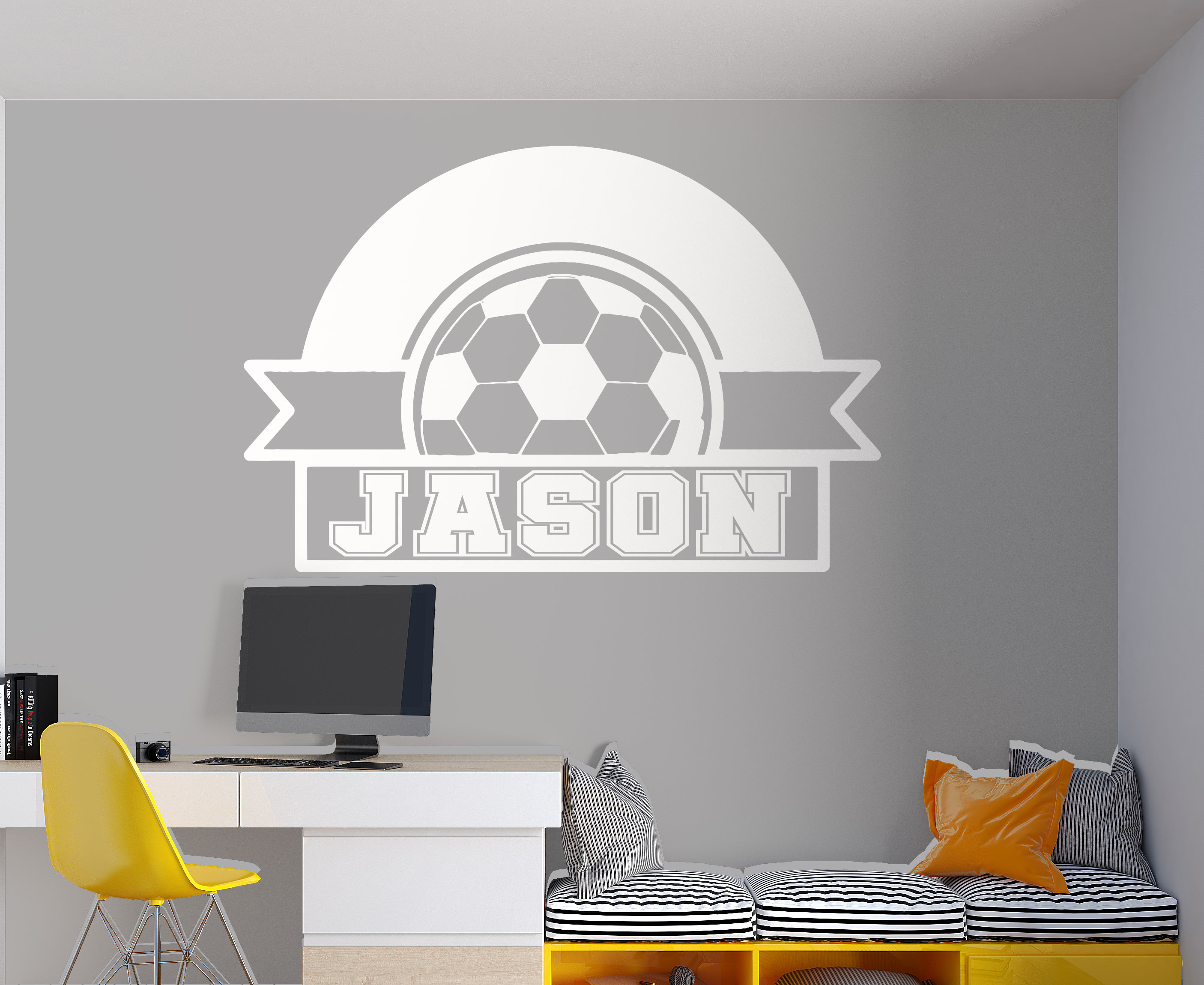 Personalized Name Soccer Wall Decal: Custom Vinyl Sticker Sc36 - Etsy