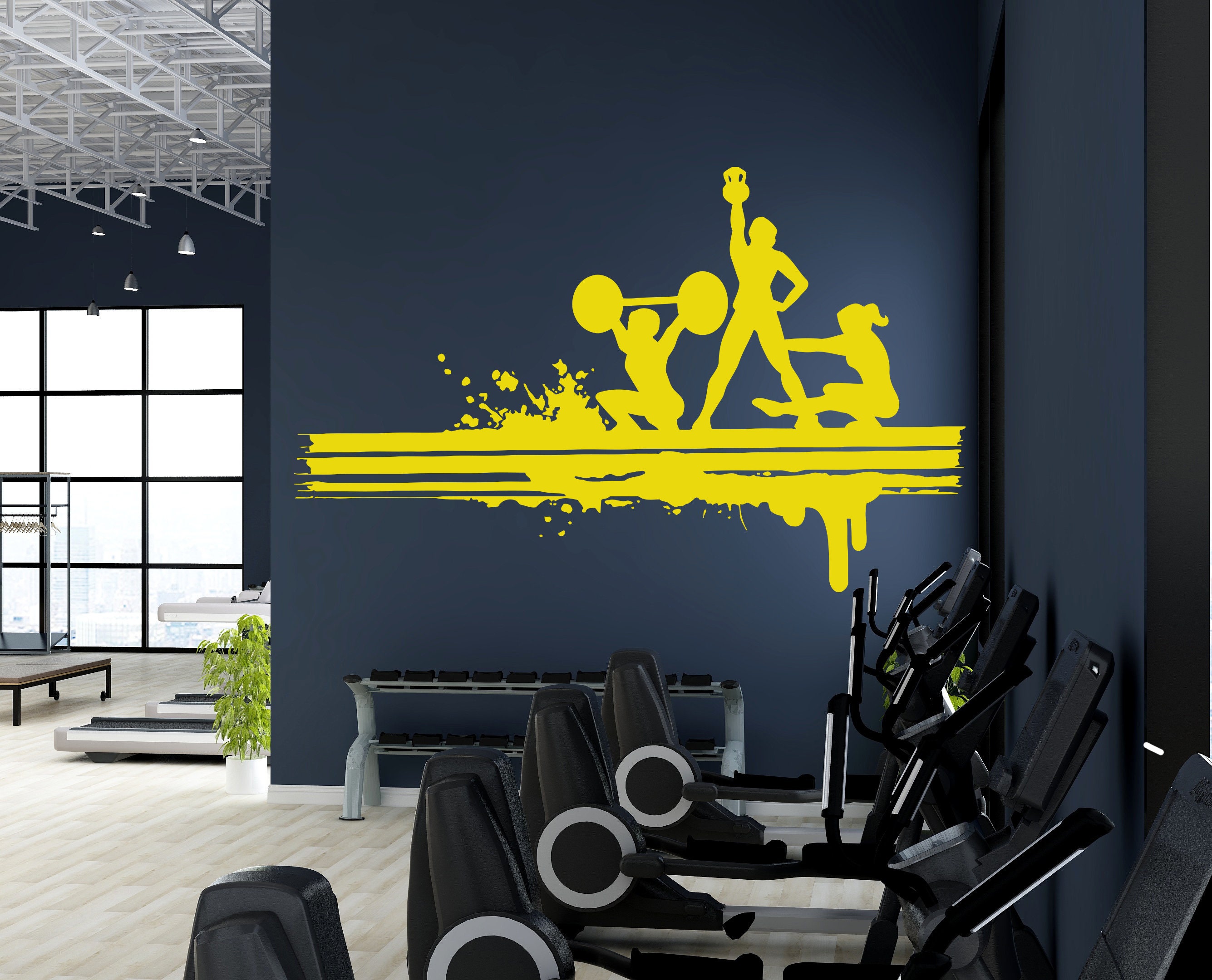 Fitness Wall Decal Workout Wall Decal Gym Wall Decor Etsy