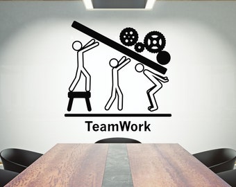 Teamwork Quote Vinyl Wall Decal: Office Decor, Inspirational Art 890re
