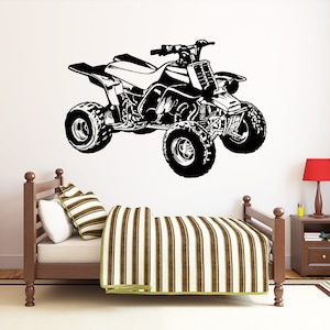 ATV Rider Wall Decal Quad Bike Wall Sticker 4 Wheeler Wall Decor 1622b