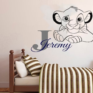 Personalized Name Wall Decal | The Lion King Wall Decal | Cartoon Wall Sticker | Simba and Mufasa Quote Wall Decal | Nursery Wall Decor t548