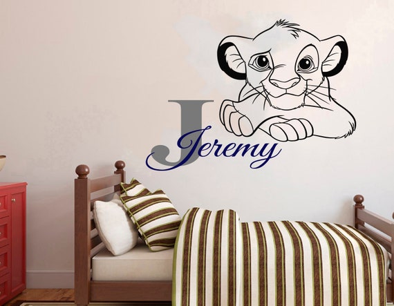 LION KING LETTER NAME STICKERS WALL DECO DECAL 4 SIZES PERSONALISED lot CH 