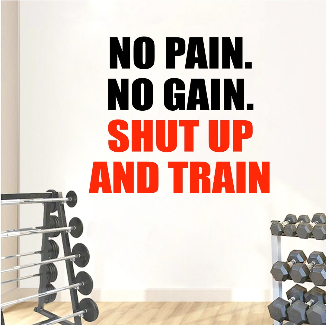 Motivational Gym Wall Decal: 'no Pain No Gain' Vinyl Decor Ftn21 - Etsy UK