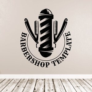 Barber Razor Sticker Barber Shop Wall Decal | Barber Shop Wall Sticker | Barber Shop Wall ...