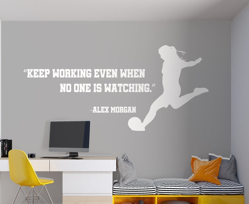 Girl Soccer Wall Decal Soccer Player Wall Sticker Soccer Etsy