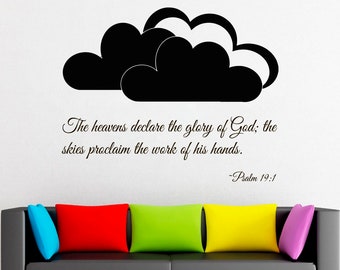 Psalm 19:1 wall decal Inspirational quote Inspirational wall art Inspirational art Inspirational signs Inspirational quotes Handmade 4412