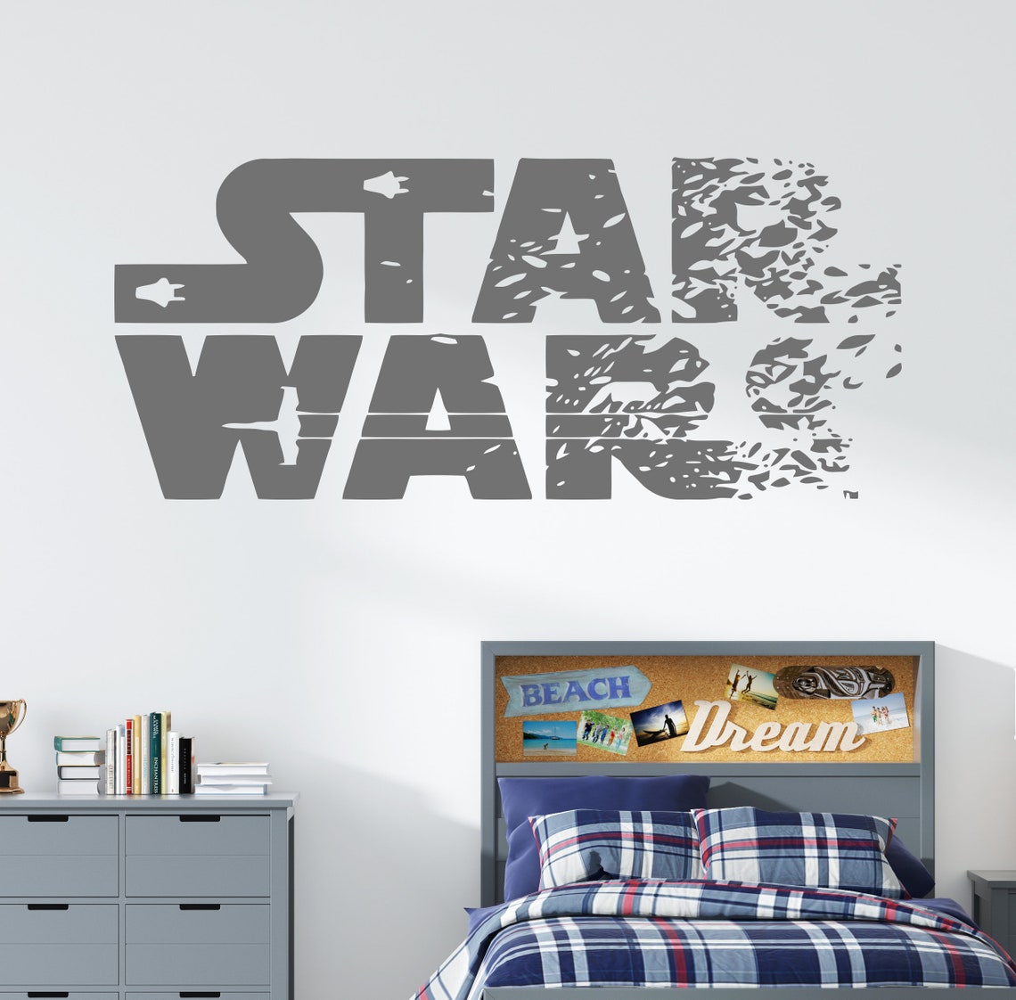 Star Wars Wall Decal Star Wars Wall Sticker Death Star Etsy