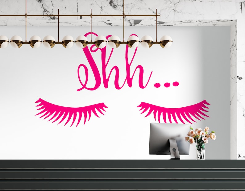 Wall Decal Window Sticker Beauty Salon Woman Face Eyelashes Etsy