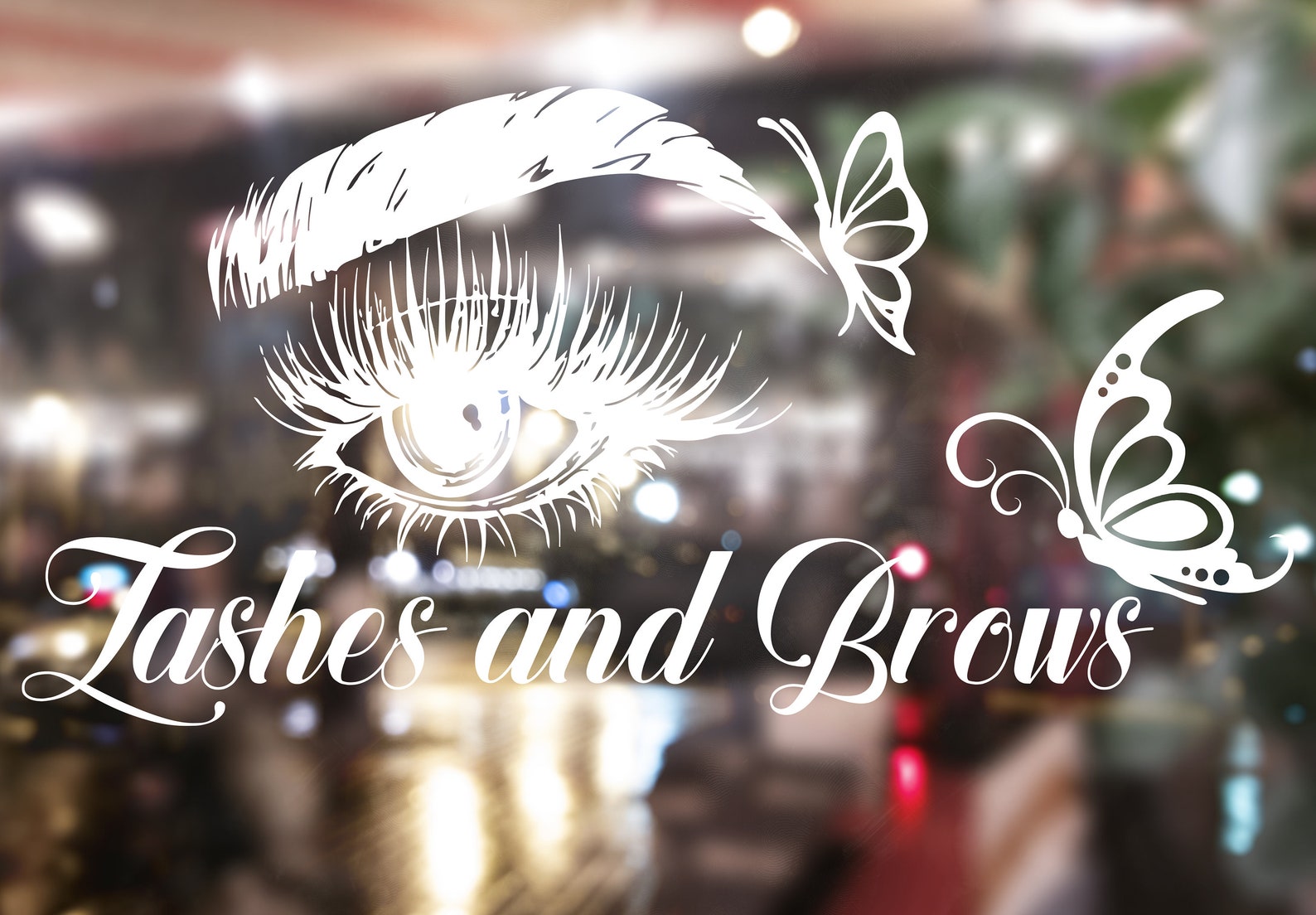 Eyelash Decals Wall Decal Window Sticker Beauty Salon Woman Etsy