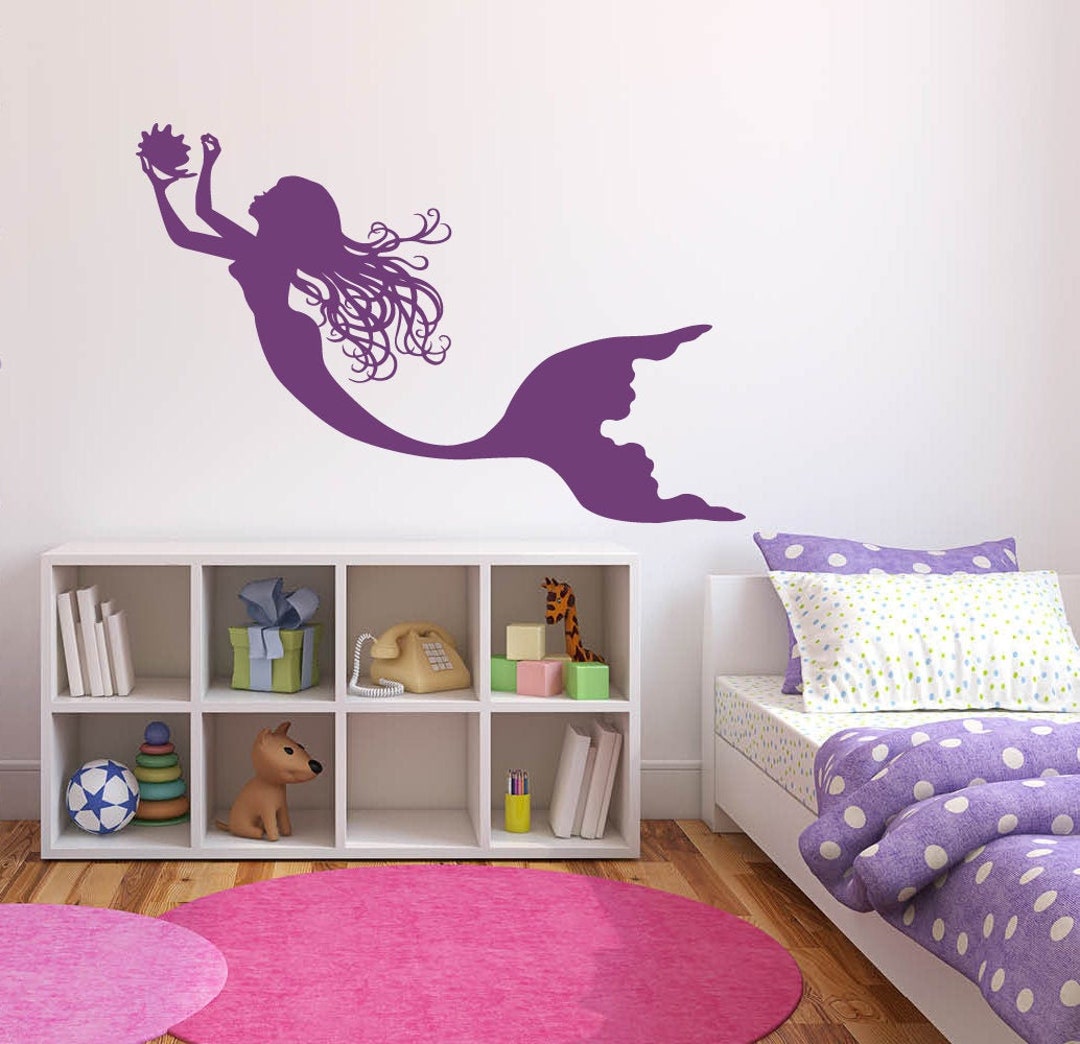 Mermaid Wall Decal | Little Wall Sticker | Mermaid Wall Art | Bathroom ...
