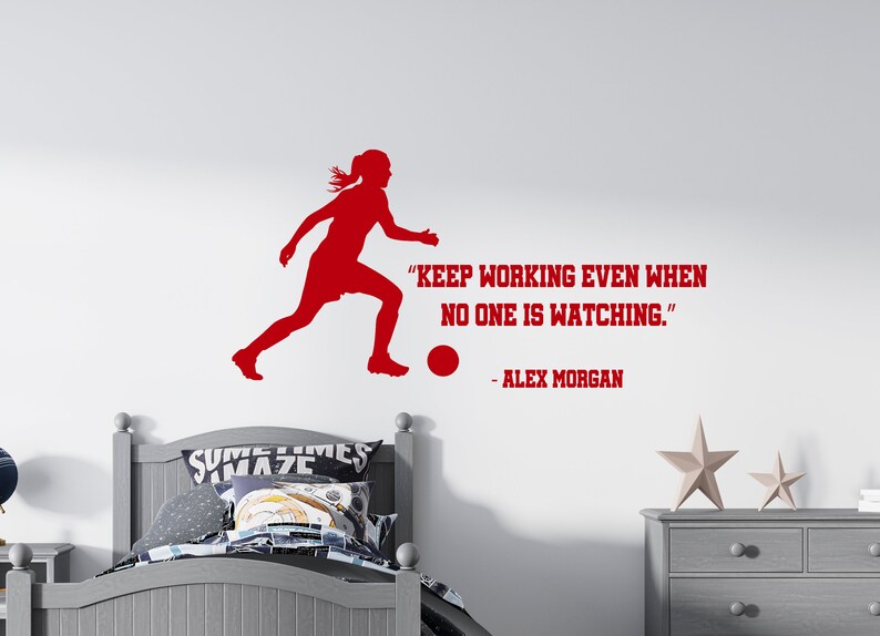 Girl Soccer Wall Decal Soccer Player Wall Sticker Soccer Etsy