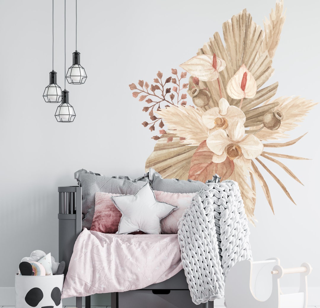 Bohemian Flowers Wall Decal Floral Wall Decor for Nursery Room ...