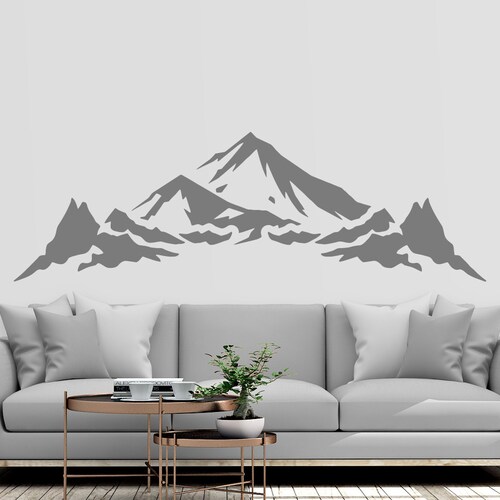 Mountains Wall Decal Mountain Wall Sticker Adventure Wall Etsy