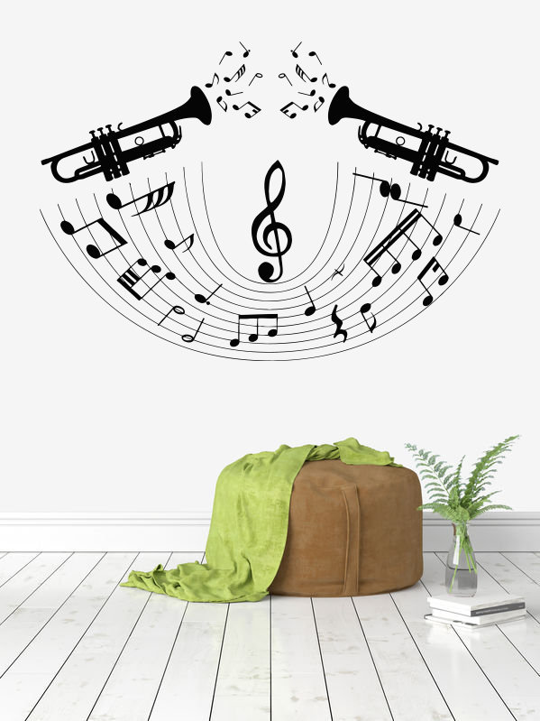 Music Notes Wall Decal Music Wall Decor Music Instrument Wall Etsy