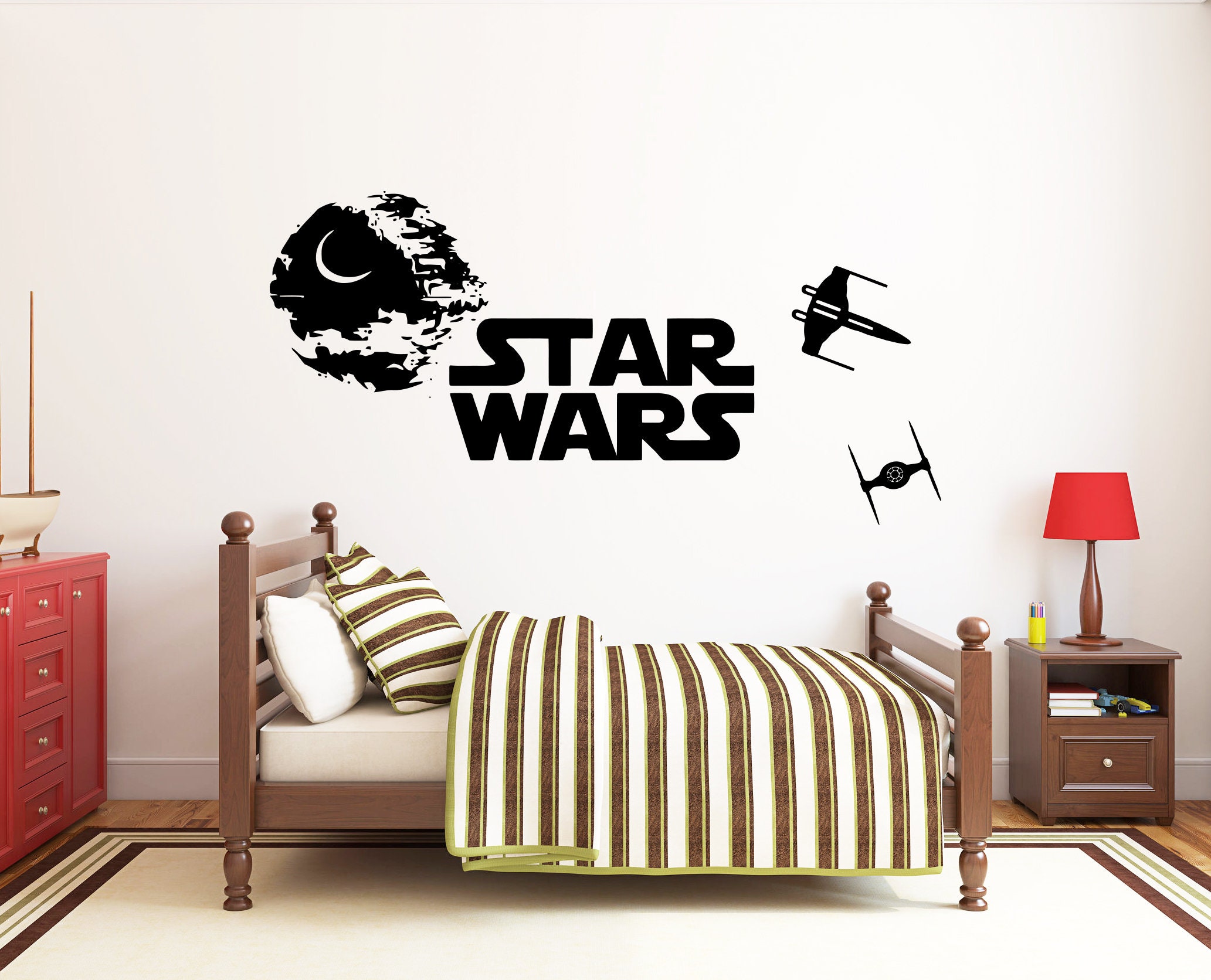 Star Wars Wall Decal Star Wars Wall Sticker Death Star Etsy