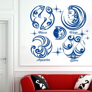 Zodiac signs decor, astrology, horoscope, stars, sign,Wall decor,Wall Decal,Window Sticker,Vinyl sticker Handmade 4239