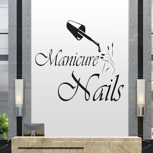 Nail Salon Wall Decal Manicure Pedicure Window Sticker Nail Bar Nail Polish Decal Beauty Salon Spa Wall Decor 1544re