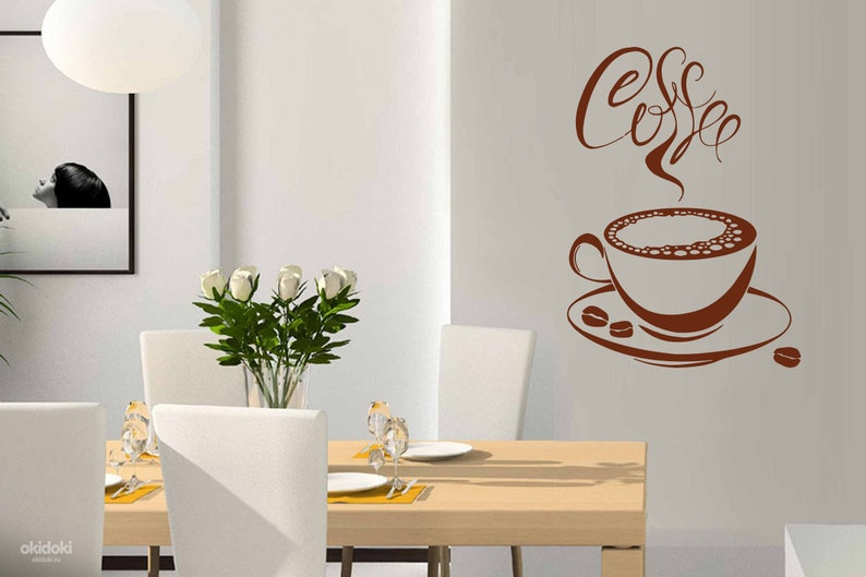 Coffee Wall Decal Coffee Beans Wall Sticker Coffee Wall Etsy
