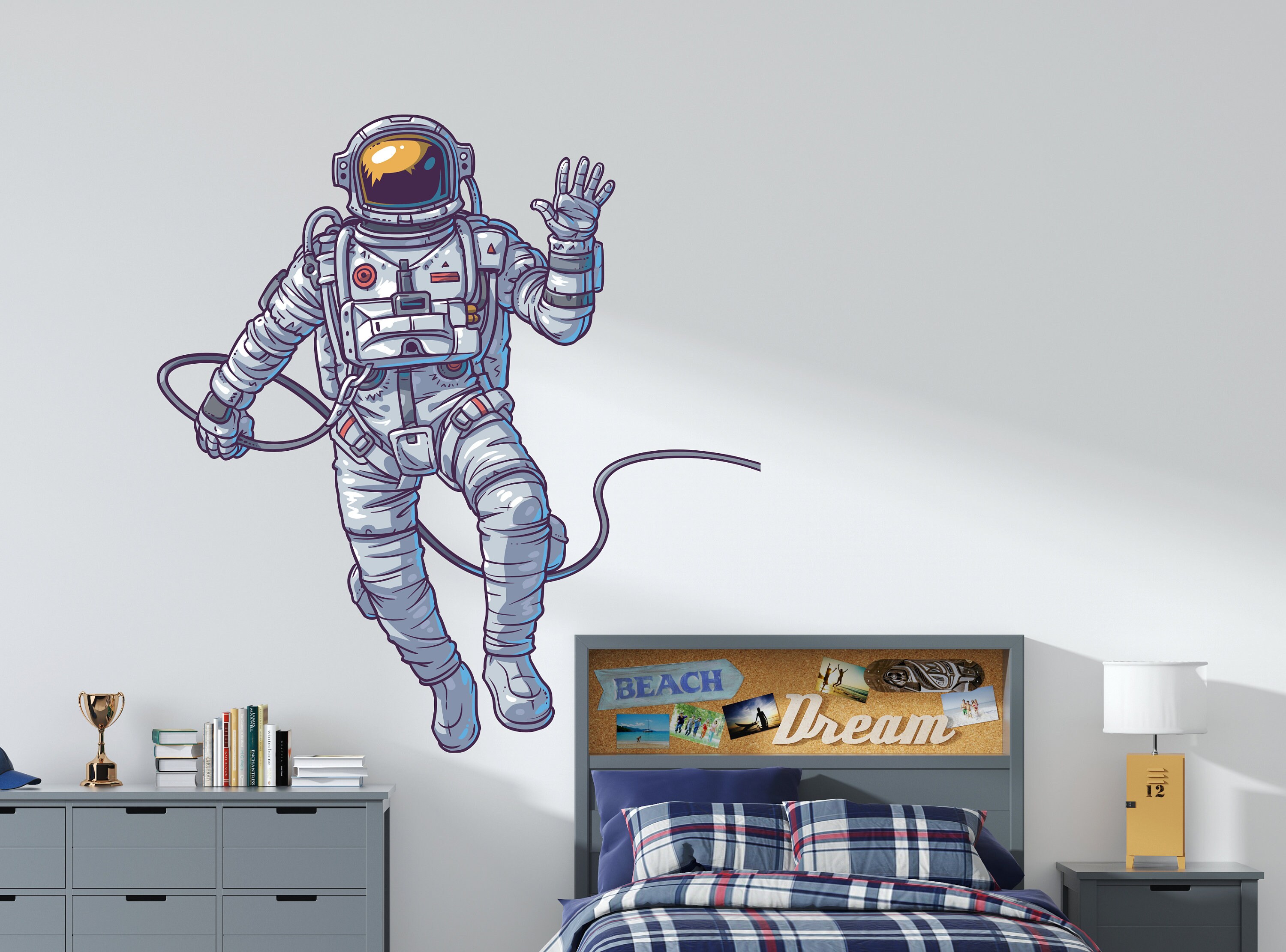 Astronaut Wall Decal Outer Space Wall Decor for Kids Bedroom Etsy