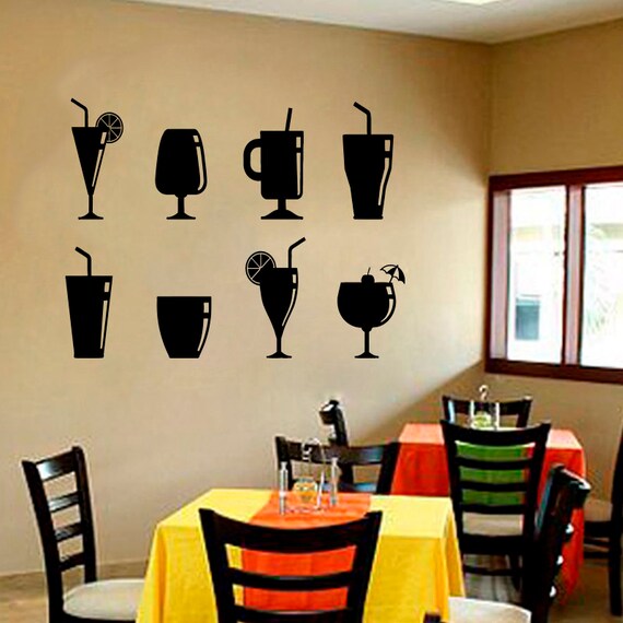 Large Black Wine Glass Wall Decal Sticker | Vinyl Mural For Bar, Kitchen, Or Dining Room Decor