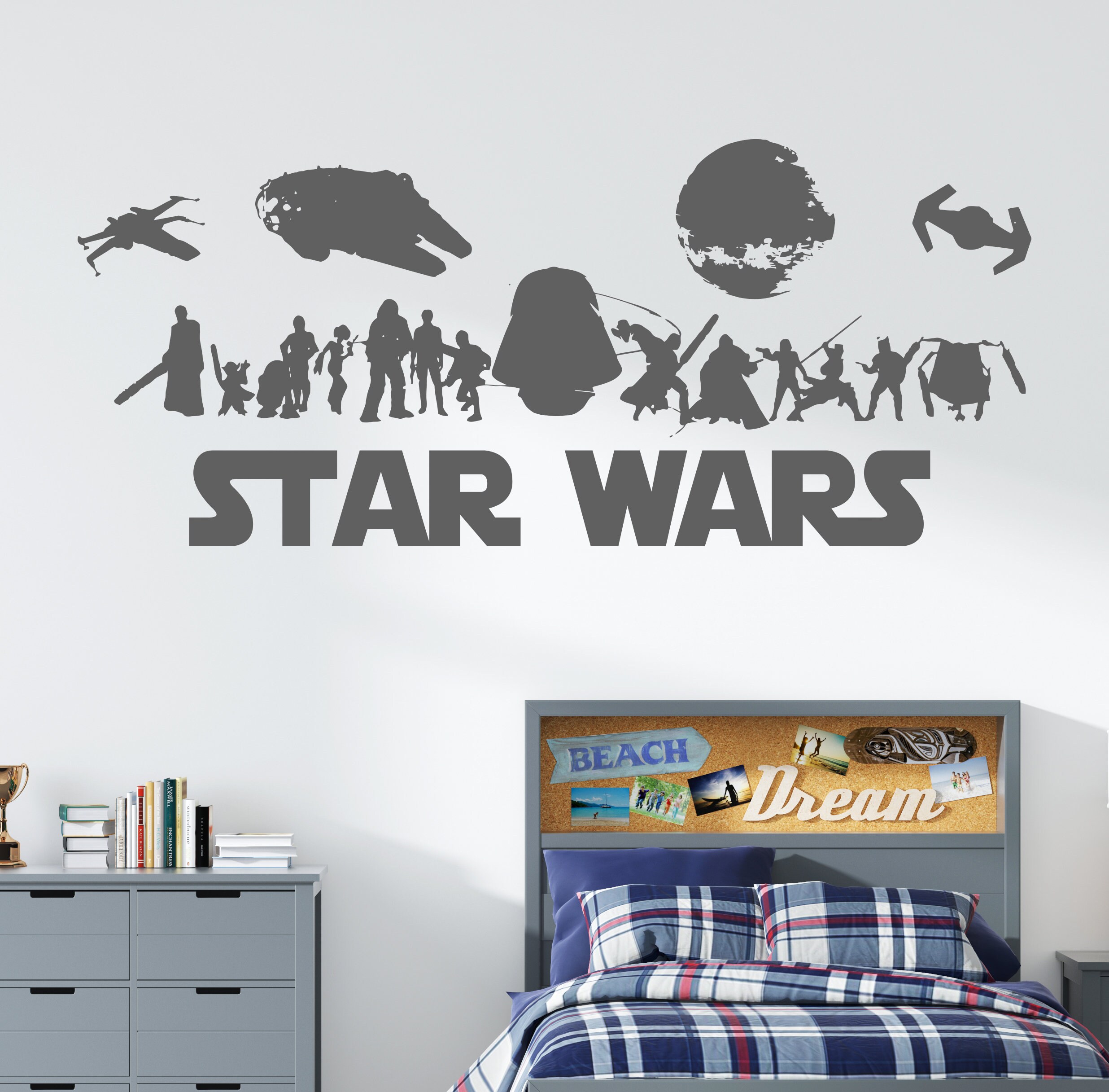 Star Wars Wall Decal Star Wars Wall Sticker Death Star Etsy