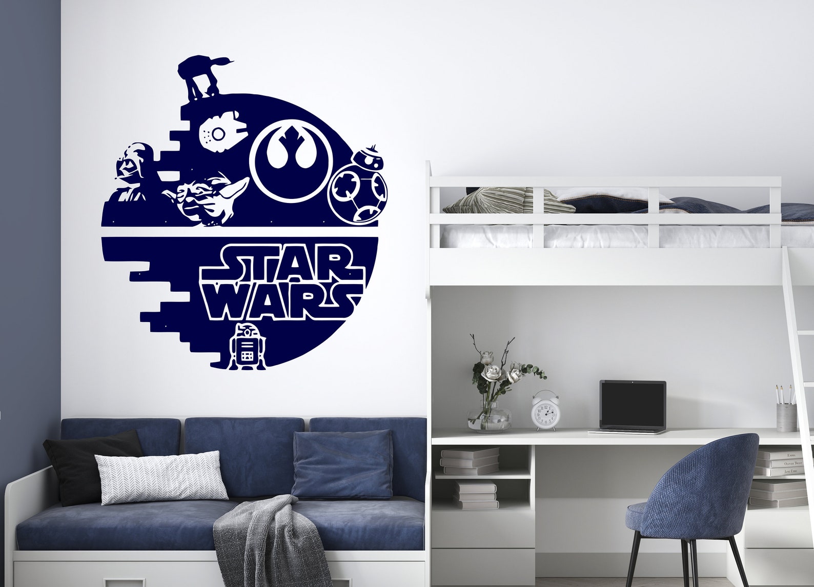 Star Wars Wall Decal Star Wars Wall Sticker Death Star Etsy