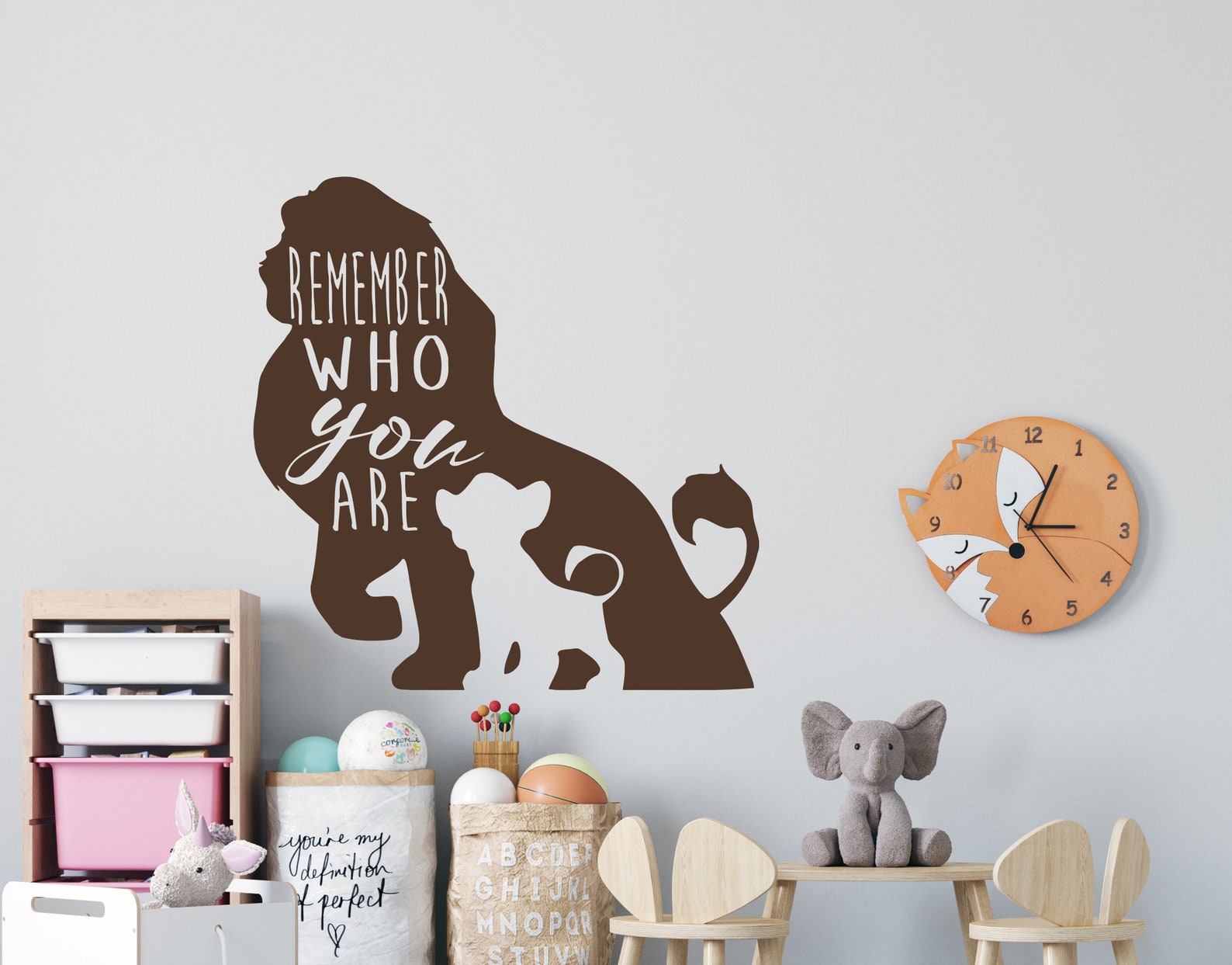 The Lion King Disney Cartoon Wall Decal Simba Lion Nursery Etsy