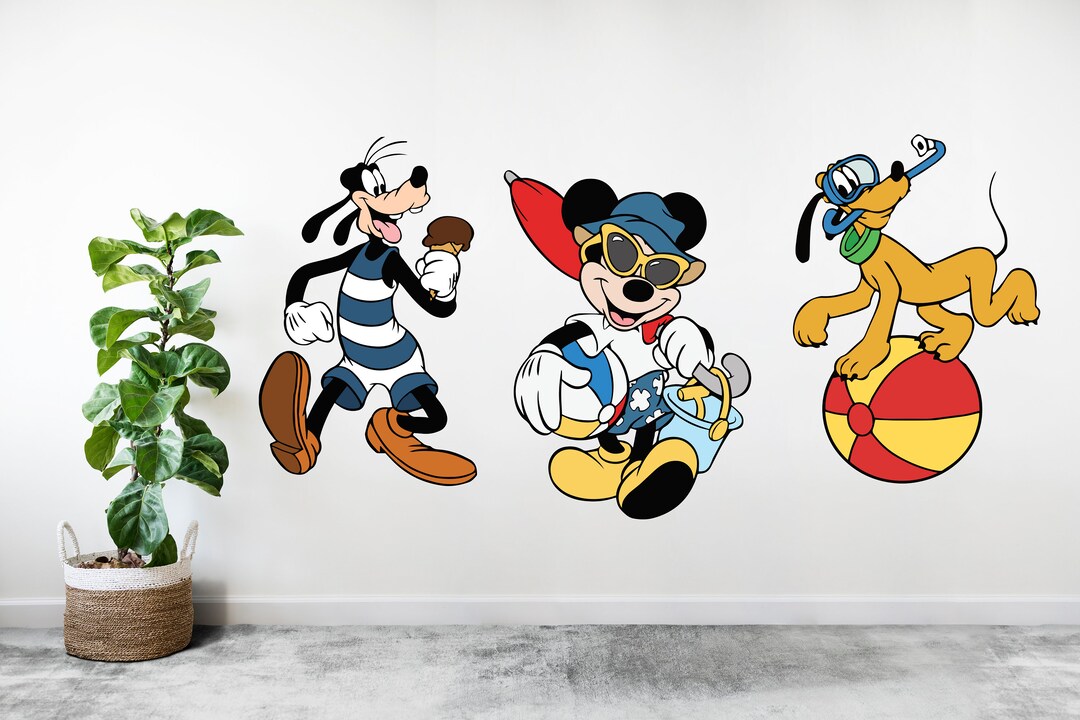 Mickey Mouse and Friends Wall Decal Mickey Mouse Goofy Pluto Sticker