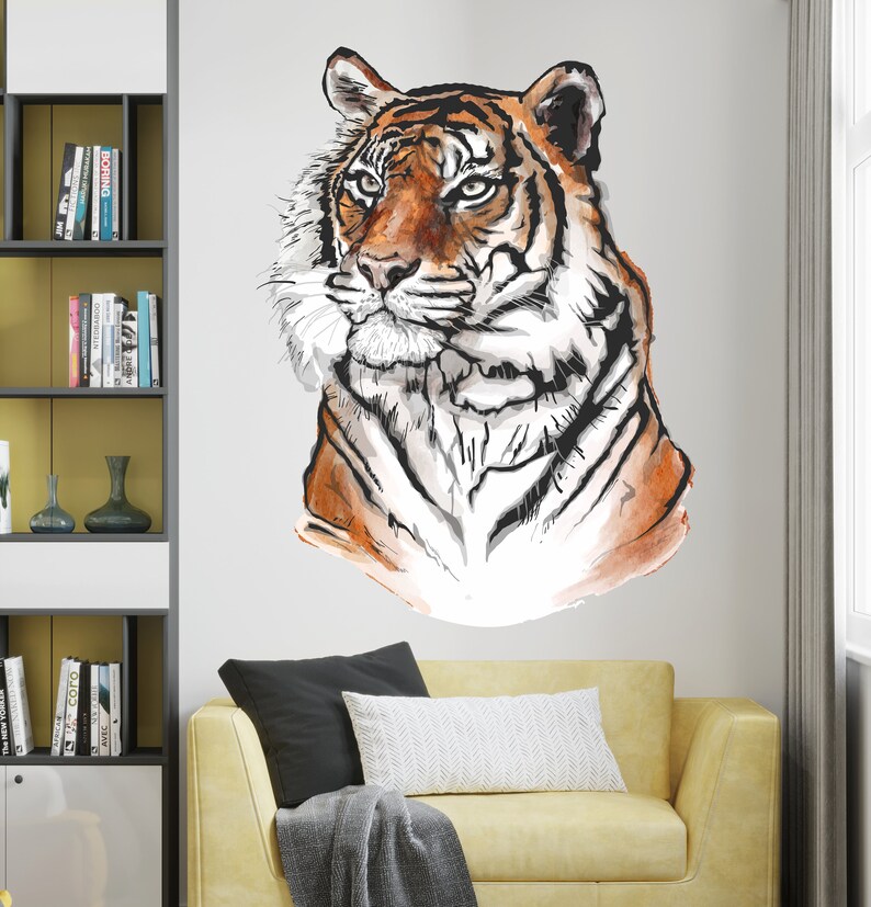 Tiger Wall Decal Tiger Wall Sticker Tiger Wall Decor TGC5 Etsy