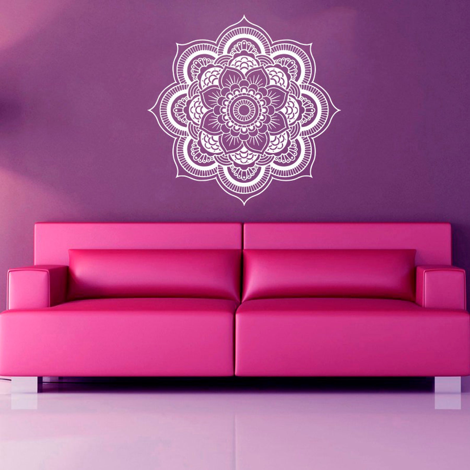 Mandala Wall Decal Mandala Flower Wall Decal Mandala Wall Etsy