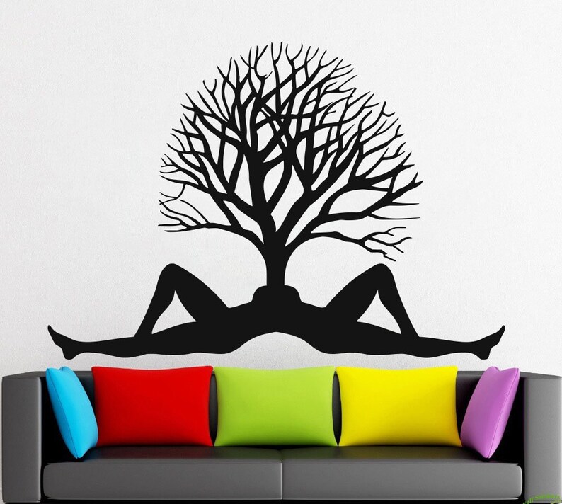 Tree wall,Nature,tree Trunk,Branch,Leaf,Birds,Spruce,Pine,Larch,Birch,Wall decor,Wall Decal,Window Sticker,Vinyl sticker Handmade 1272