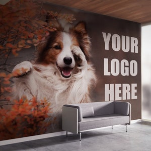 Dog Grooming Wall Graphics Peel and Stick Custom Wallpaper Dog Grooming Self Adhesive Removable Fabric Veterinary Clinic Mural PW360
