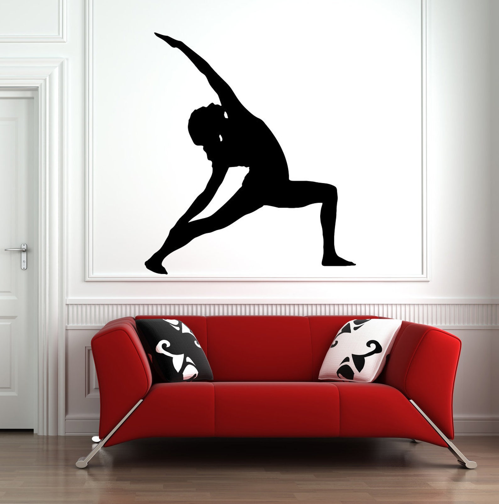 Yoga Wall Decal Yoga Pose Wall Decal Girl Yoga Wall Decor Etsy