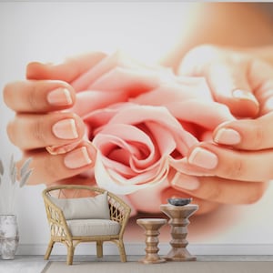 Nail Salon Wall Decor Peel and Stick Wallpaper for Beauty Salon Manicure Pedicure Self Adhesive Removable Fabric Spa Salon Wallpaper PW201
