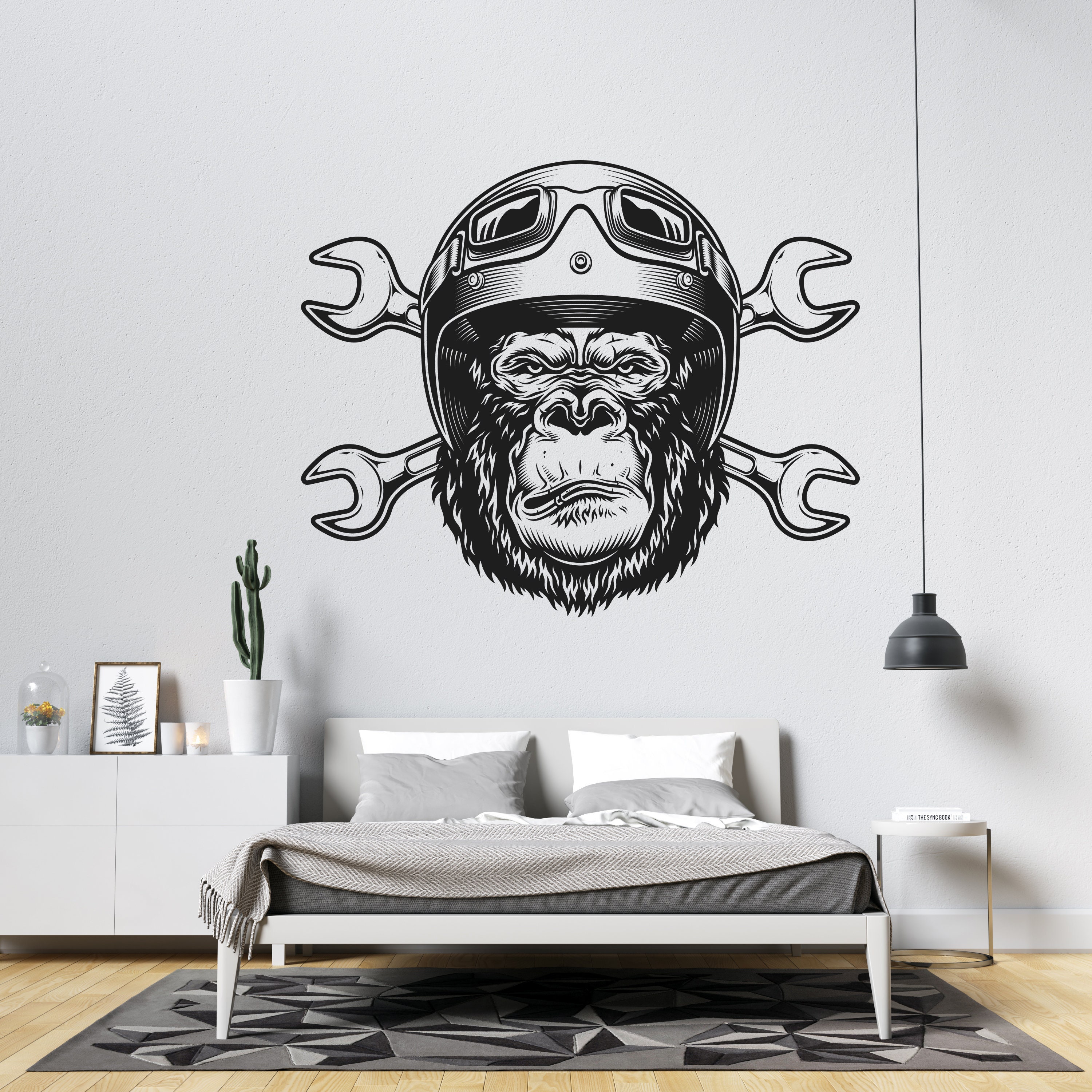 Sticker Gorille Stylé – Autocollant Vinyle Décoratif Pour Voiture, Moto, Mur, Valise – 17 Couleurs – Facile à Poser Et à Retirer (8 Cm)