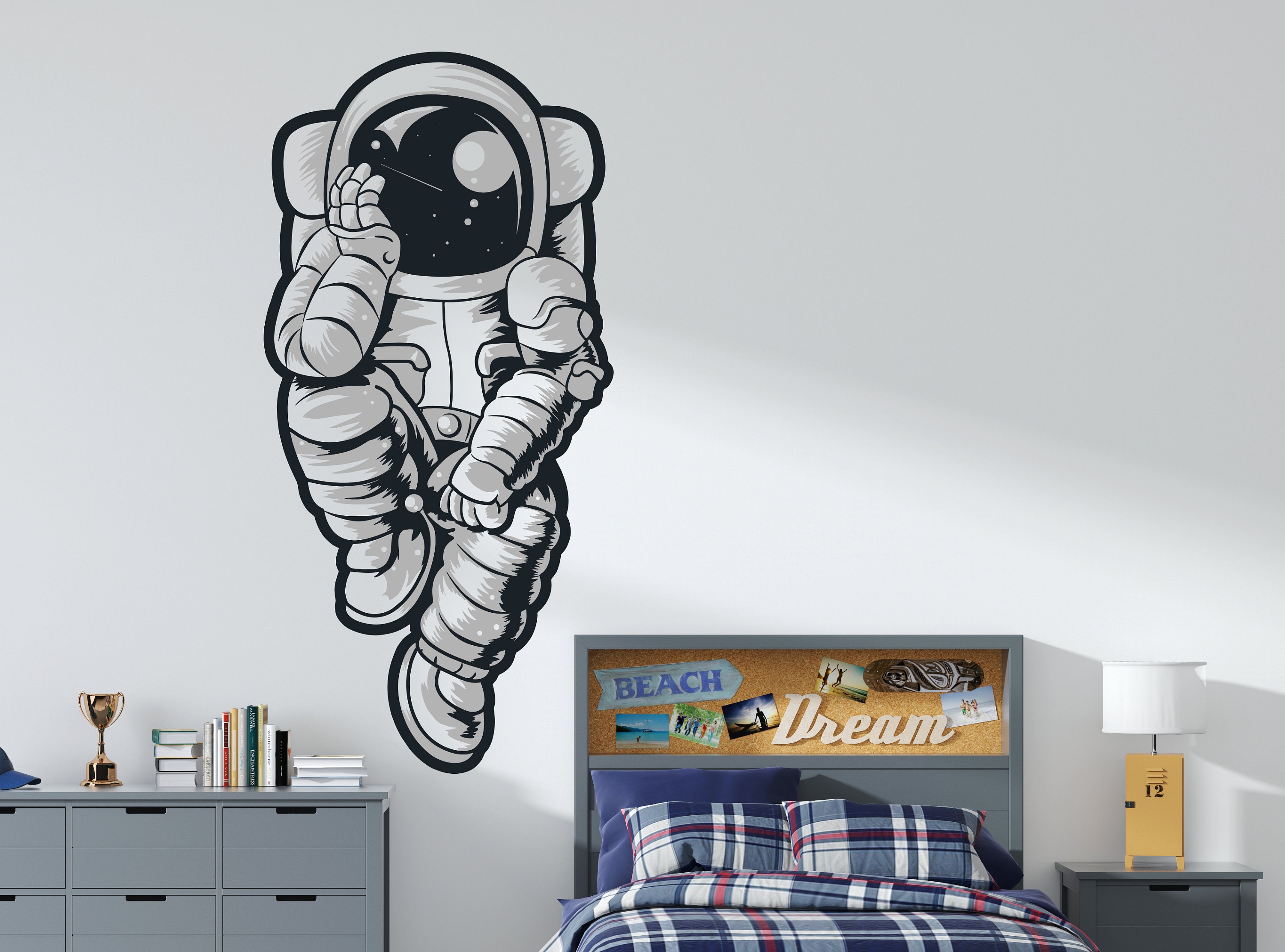 Astronaut Wandtatko Weltraum Wanddeko für Kinder Schlafzimmer | Etsy