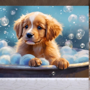 Dog Grooming Wall Graphics Peel and Stick Wallpaper Dog Grooming Self Adhesive Removable Fabric Veterinary Clinic Mural PW412
