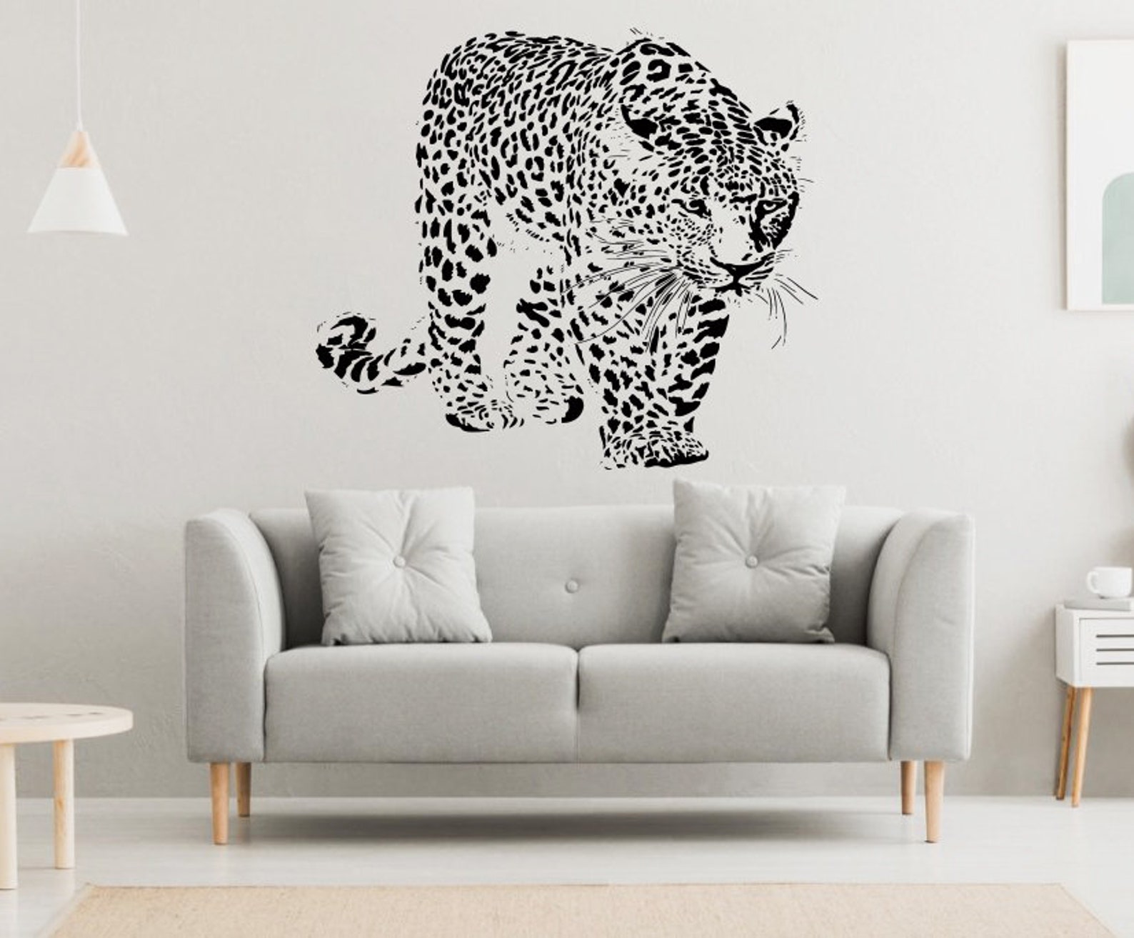 Leopard Wall Decal Leopard Wall Sticker Leopard Wall Decor Etsy
