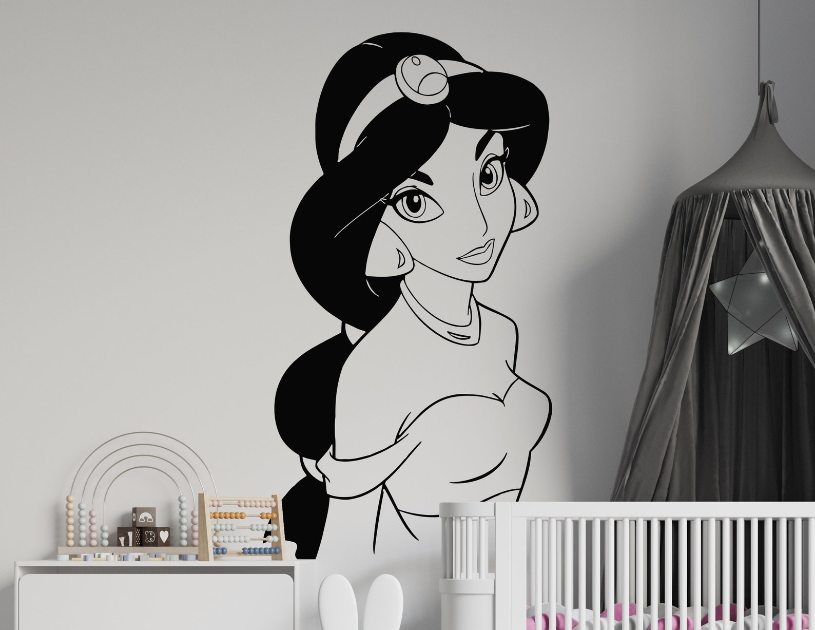 Princess Jasmine Wall Decal Aladdin Wall Decor Cartoon Etsy