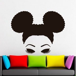 African style Wall Decal Window Sticker Beauty Salon Woman Face Africa  Afro American 2338