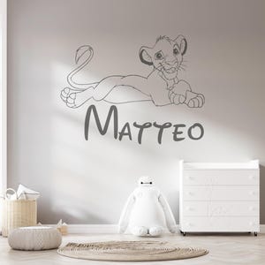 The Lion King Wall Decal Cartoon Wall Sticker Simba Custom Name Wall Decal Nursery Wall Decor lk09