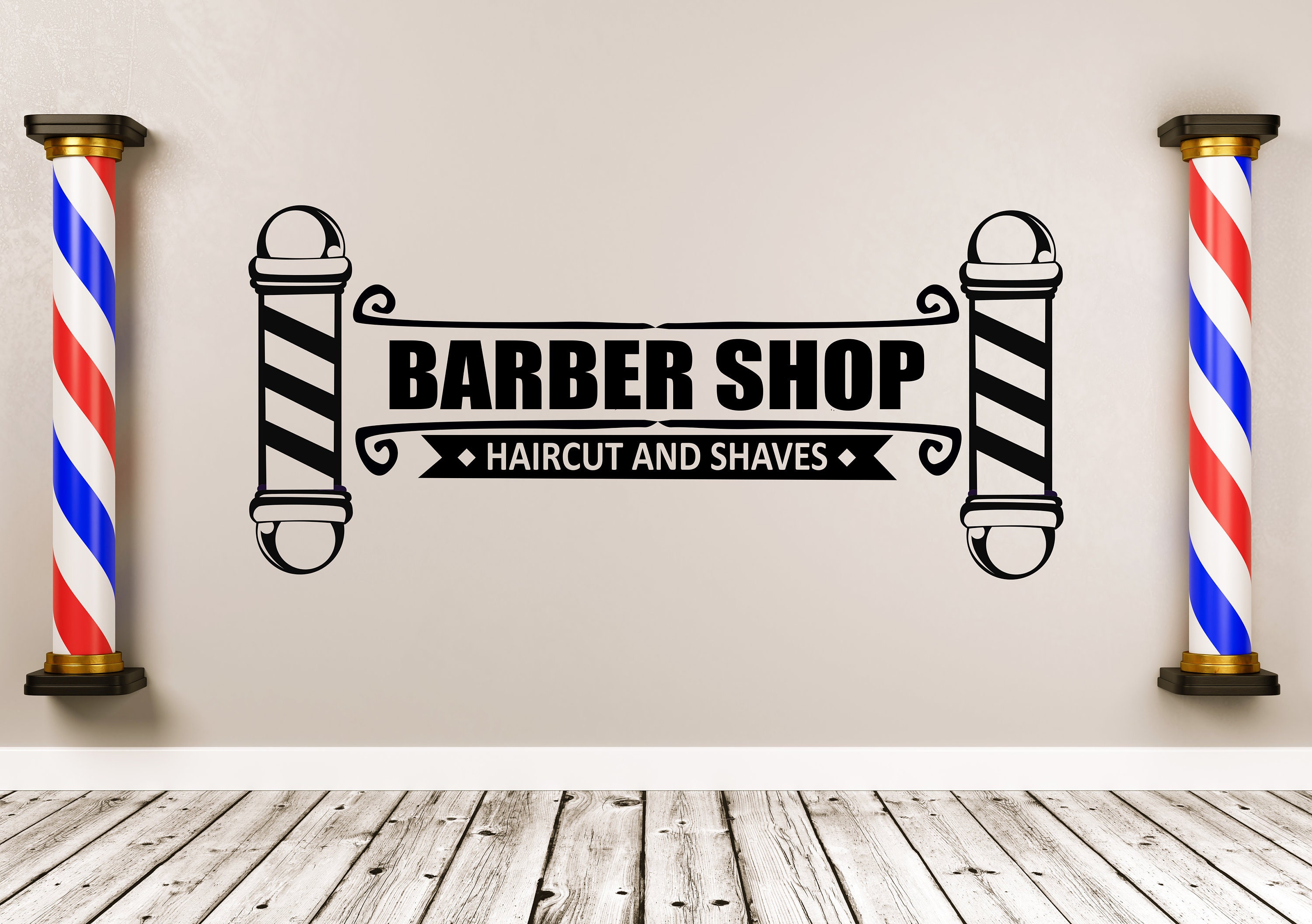 Barber Shop Wall Decal Barber Shop Wall Sticker Barber | Etsy
