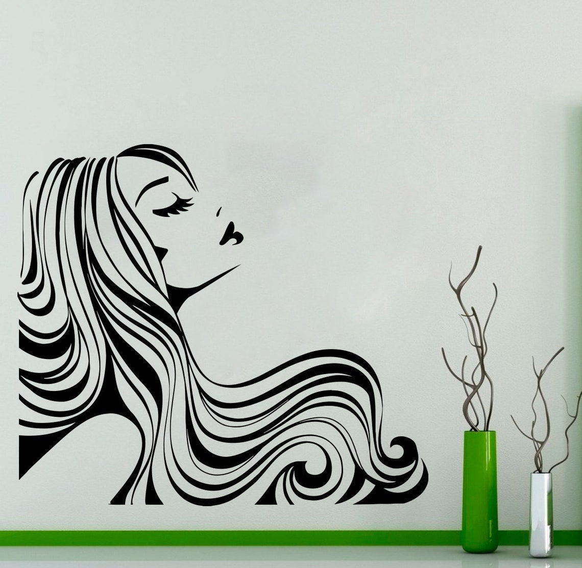 Hair Salon Wall Window Decal Sticker Hair Stylist Hair Tools Etsy