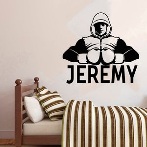 Personalized Name  Boxing Wall Decal | Boxer Wall Sticker | Boxing Wall Decor 5189