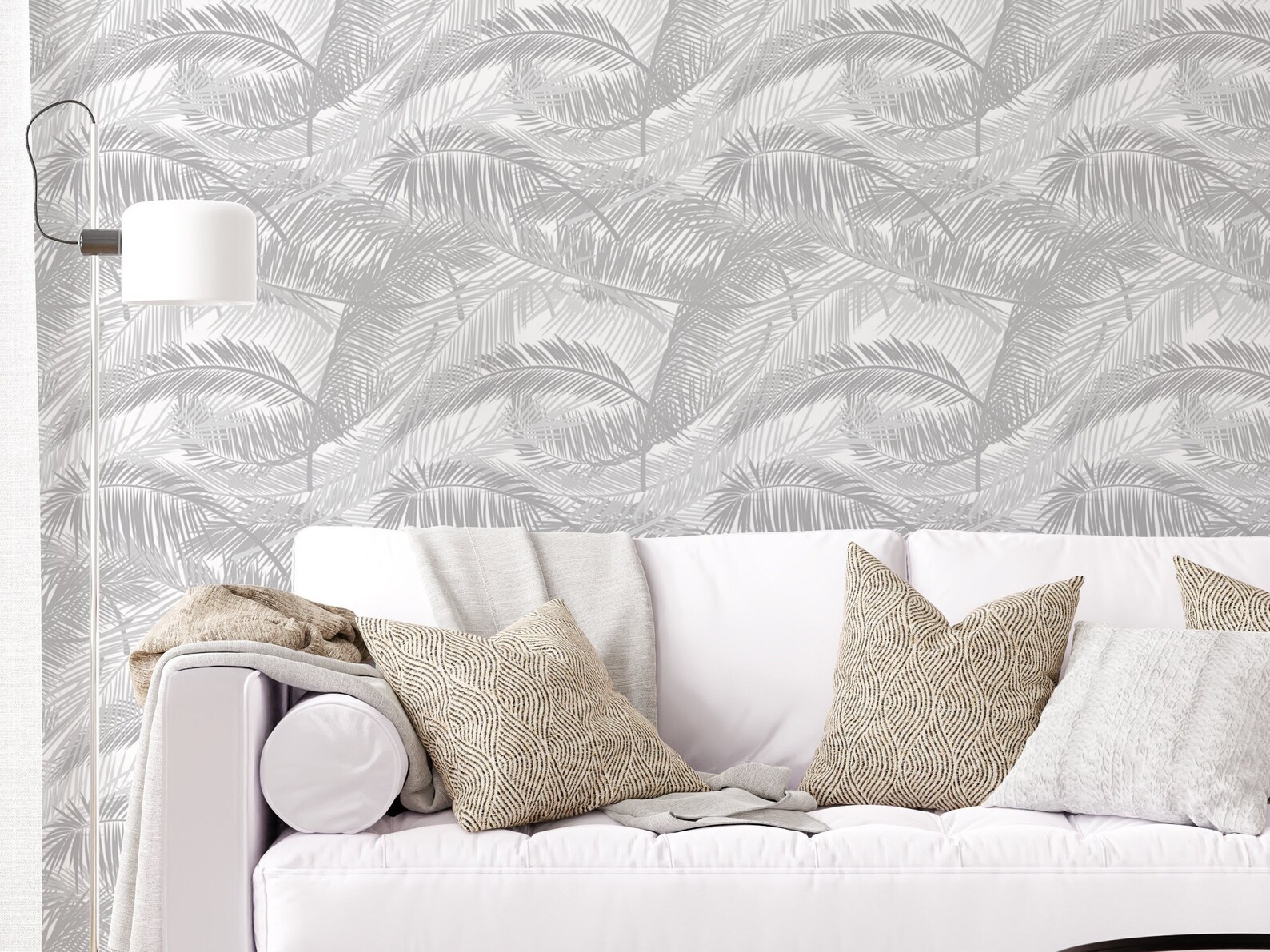 Palm Tree Peel and Stick Wallpaper Gray Self Adhesive - Etsy